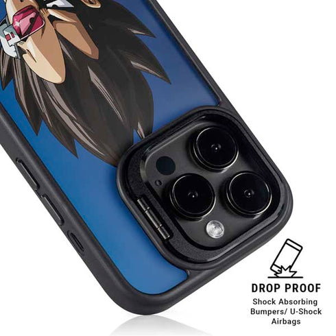 Dragon Ball Z Vegeta Portrait iPhone 15 Pro Kickstand Case